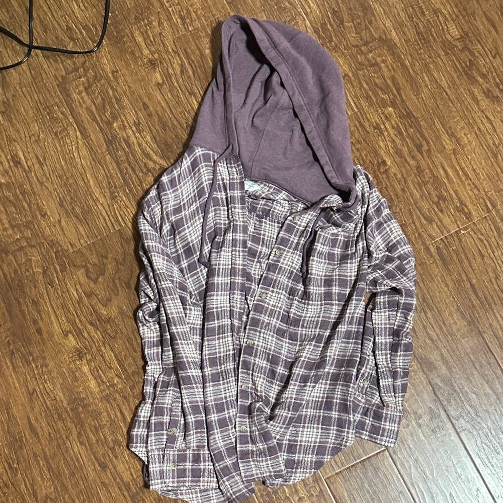 American eagle Hooded Shirt in Purple and White